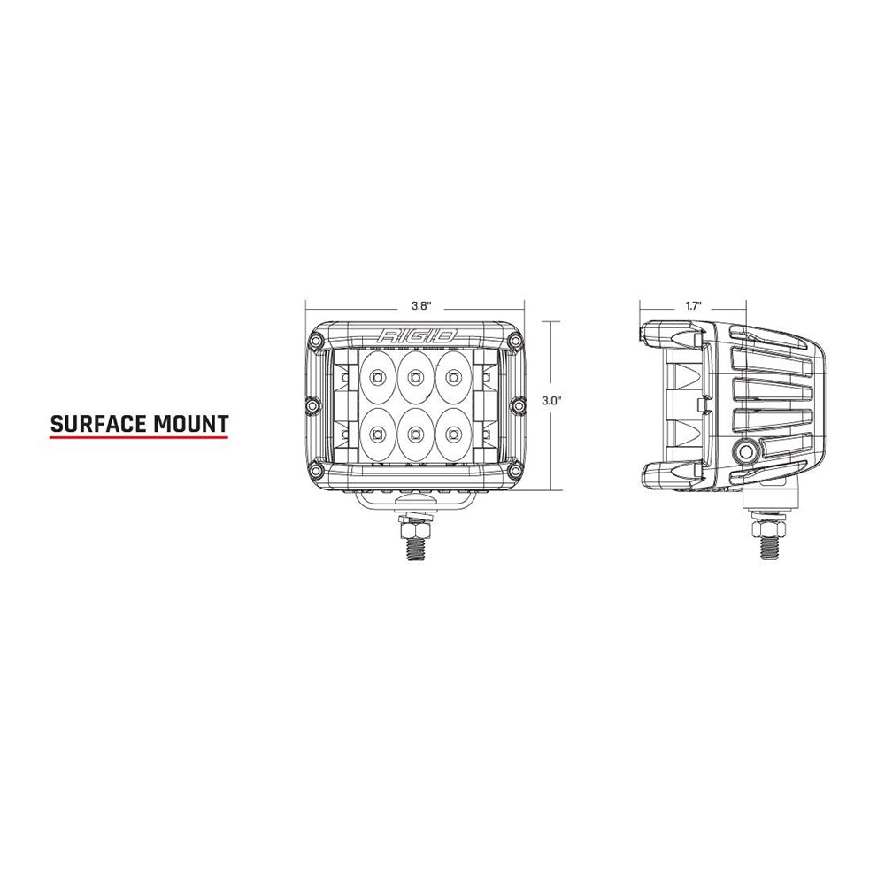 RIGID Industries D-SS PRO Flood LED de montaje en superficie - Par - Blanco [862113]