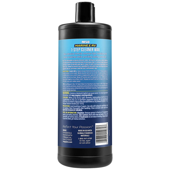 Cera limpiadora para barcos y vehículos recreativos Meguiars - 947 ml - Caja de 6 [M5032CASE]