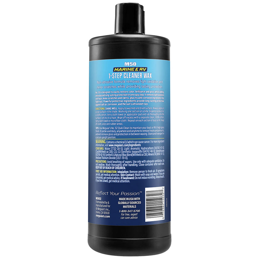 Cera limpiadora para barcos y vehículos recreativos Meguiars - 947 ml - Caja de 6 [M5032CASE]