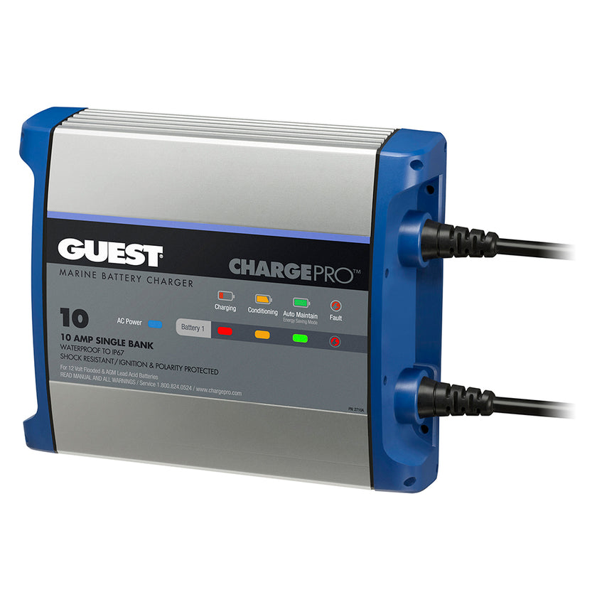 Cargador de batería integrado para invitados, 10 A/12 V, 1 banco, entrada de 120 V [2710 A]