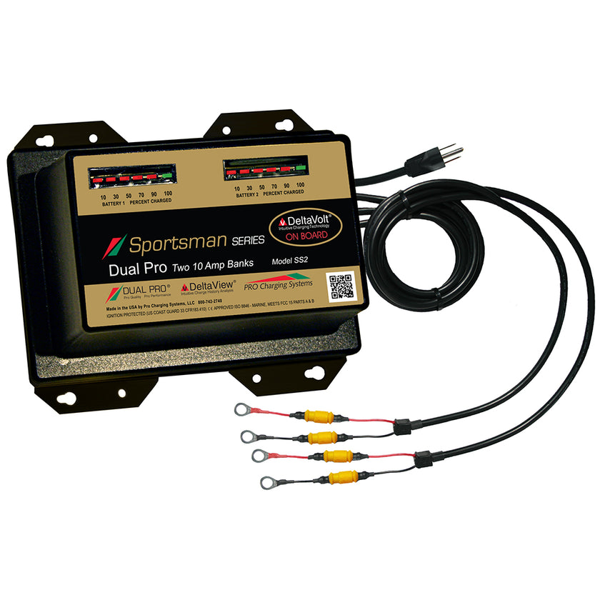 Cargador de batería Dual Pro Sportsman Series - 20 A - 2 bancos de 10 A - 12 V/24 V [SS2]
