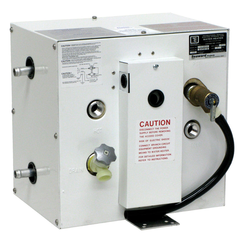 Calentador de agua Whale Seaward de 3 galones con intercambiador de calor lateral - Epoxi blanco - 120 V - 1500 W [S300W]