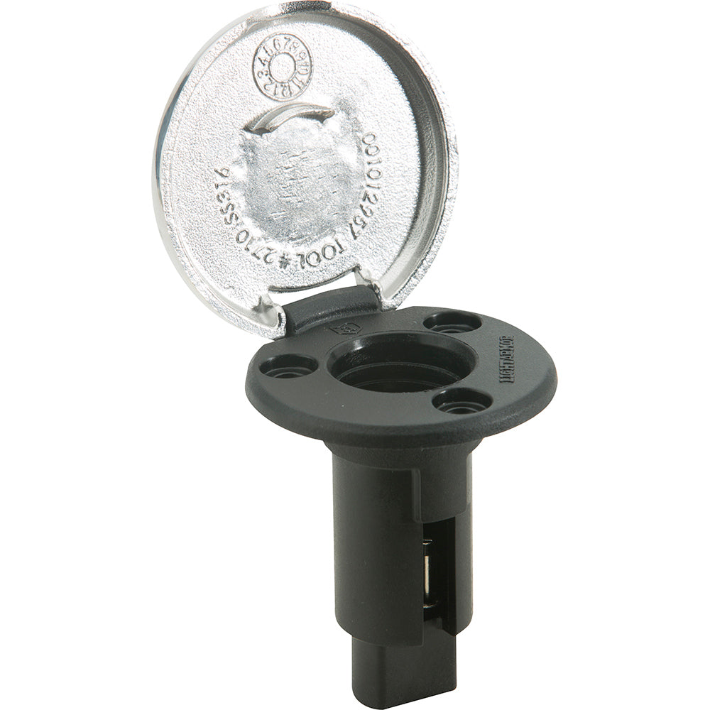 Base enchufable Attwood LightArmor de 2 pines, acero inoxidable, redonda [910R2PSB-7]