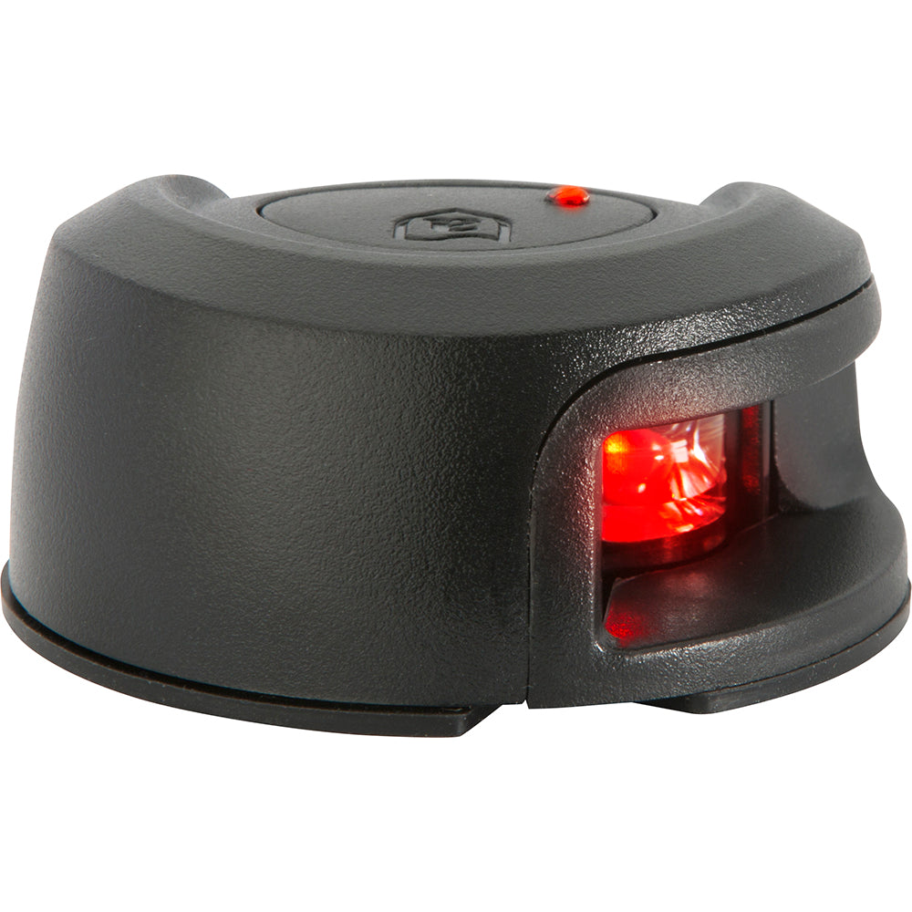 Luz de navegación Attwood LightArmor para montaje en cubierta - Compuesto negro - Babor (rojo) - 2 millas náuticas [NV2012PBR-7]