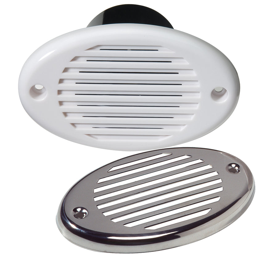 Bocina marina oculta de Innovative Lighting - Blanca con revestimiento de acero inoxidable [540-0101-7]