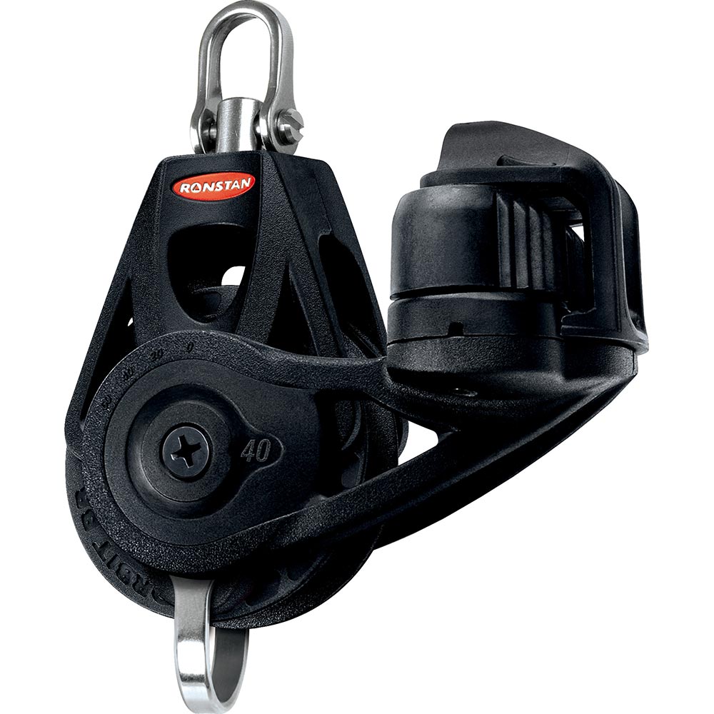Polea orbital Ronstan Serie 40 con rodamientos de bolas - Simple - Arraigo - Mordaza - Cabezal giratorio [RF45130]