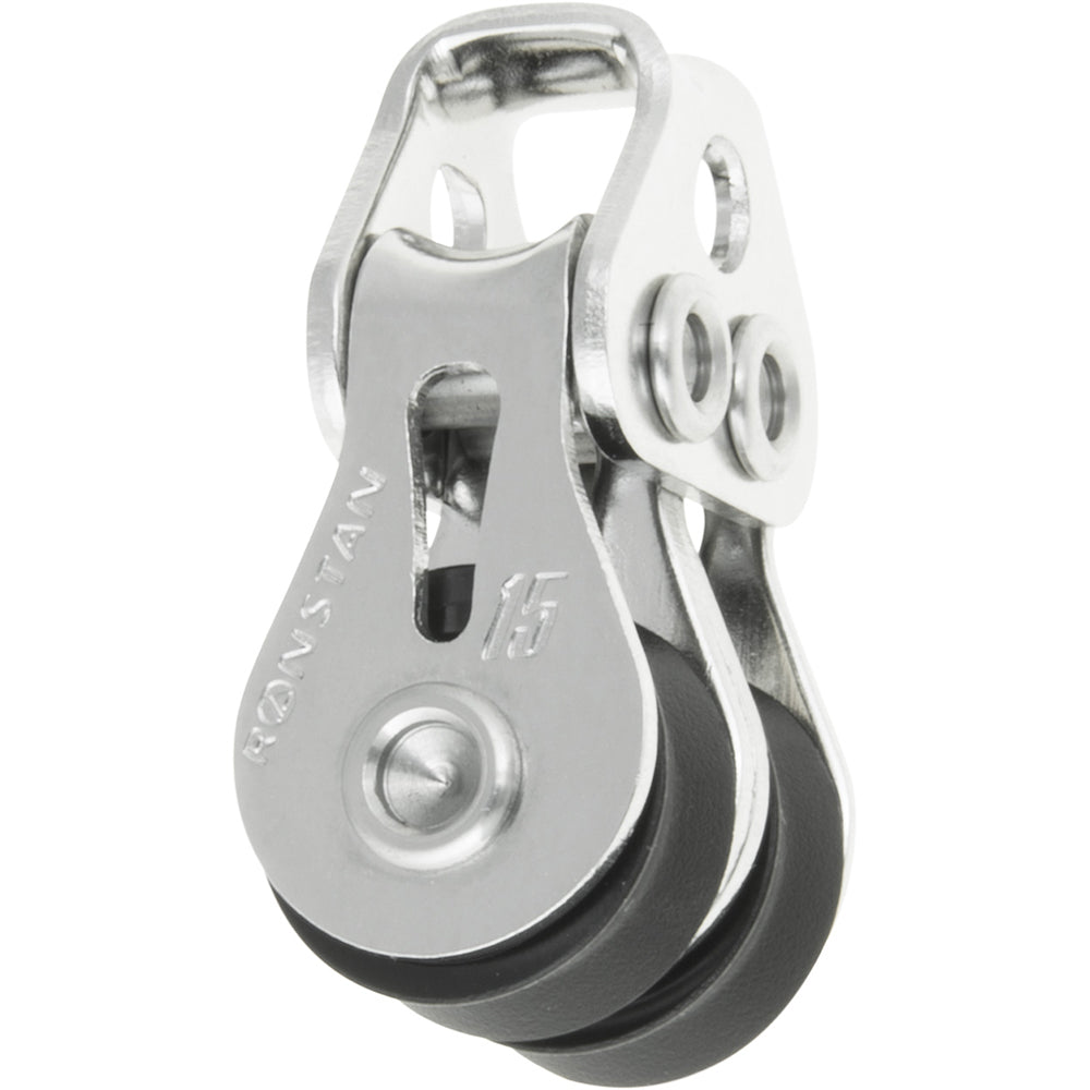 Bloque utilitario con rodamiento de bolas Ronstan serie 15 - Cabezal doble con bucle [RF15202]