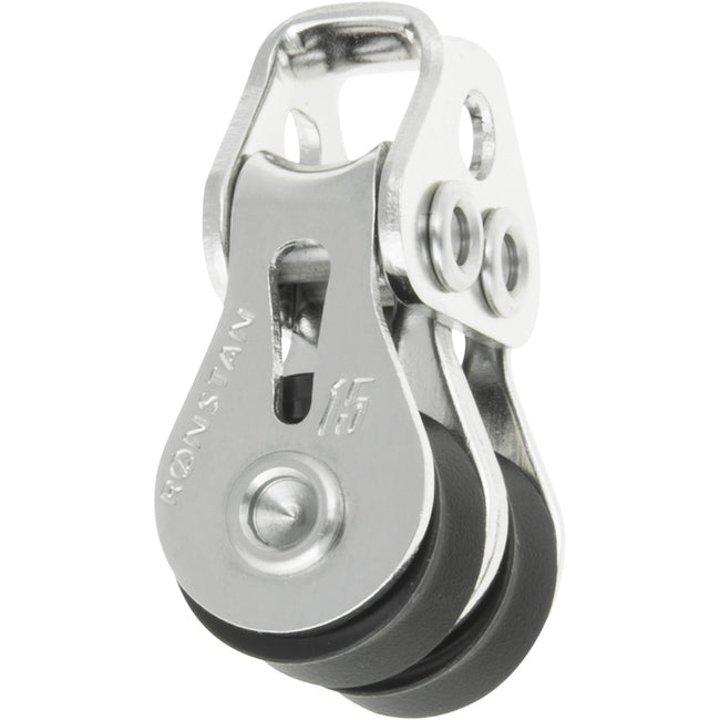 Bloque utilitario con rodamiento de bolas Ronstan serie 15 - Cabezal doble con bucle [RF15202]