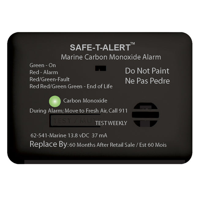 Detector de monóxido de carbono Safe-T-Alert serie 62 - 12 V - 62-541-Marine - Montaje en superficie - Negro [62-541-MARINE-BL]