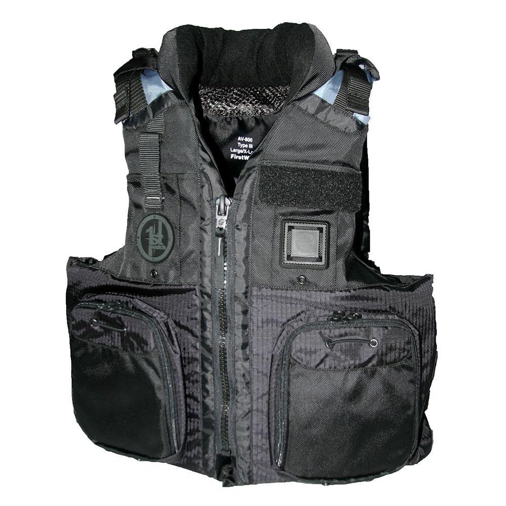 Chaleco salvavidas de cuatro bolsillos First Watch AV-800 - Negro - Tallas XXL a 3XL [AV-800-BK-2XL/3XL]