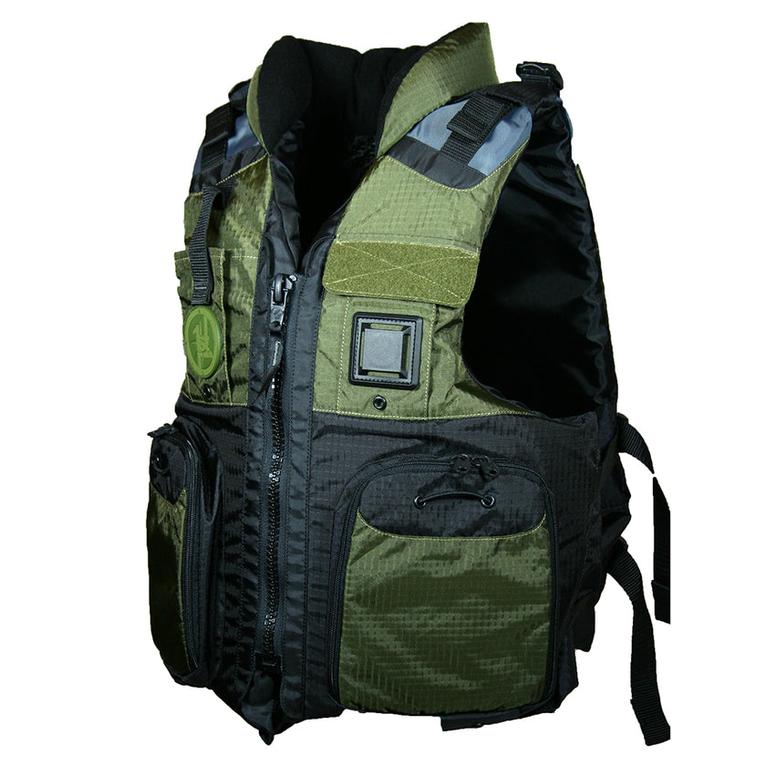 Chaleco salvavidas de cuatro bolsillos First Watch AV-800 - Verde OD - Talla L a XL [AV-800-GN-L/XL]