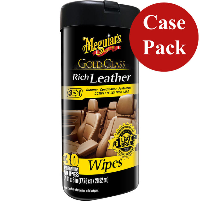 Toallitas limpiadoras y acondicionadoras de cuero Meguiars Gold Class Rich *Caja de 6* [G10900CASE]