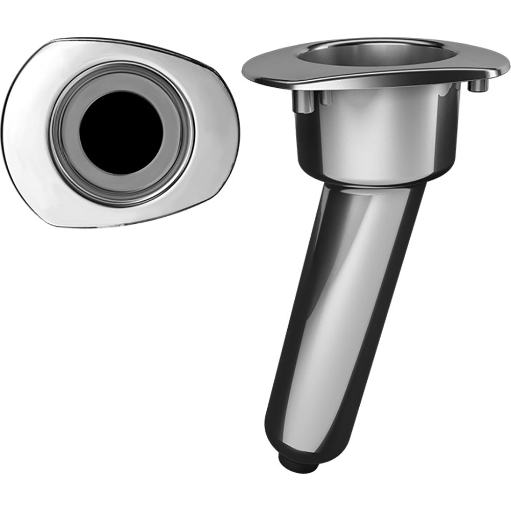 Portavasos de acero inoxidable sin tornillos Mate Series Elite para 15 vasos - Drenaje - Tapa ovalada [C2015DS]
