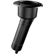 Portavasos de plástico Mate Series para 15 varillas - Drenaje - Tapa redonda - Negro [P1015DB]