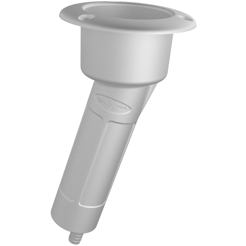 Portavasos de plástico Mate Series para 15 varillas - Drenaje - Tapa redonda - Blanco [P1015DW]