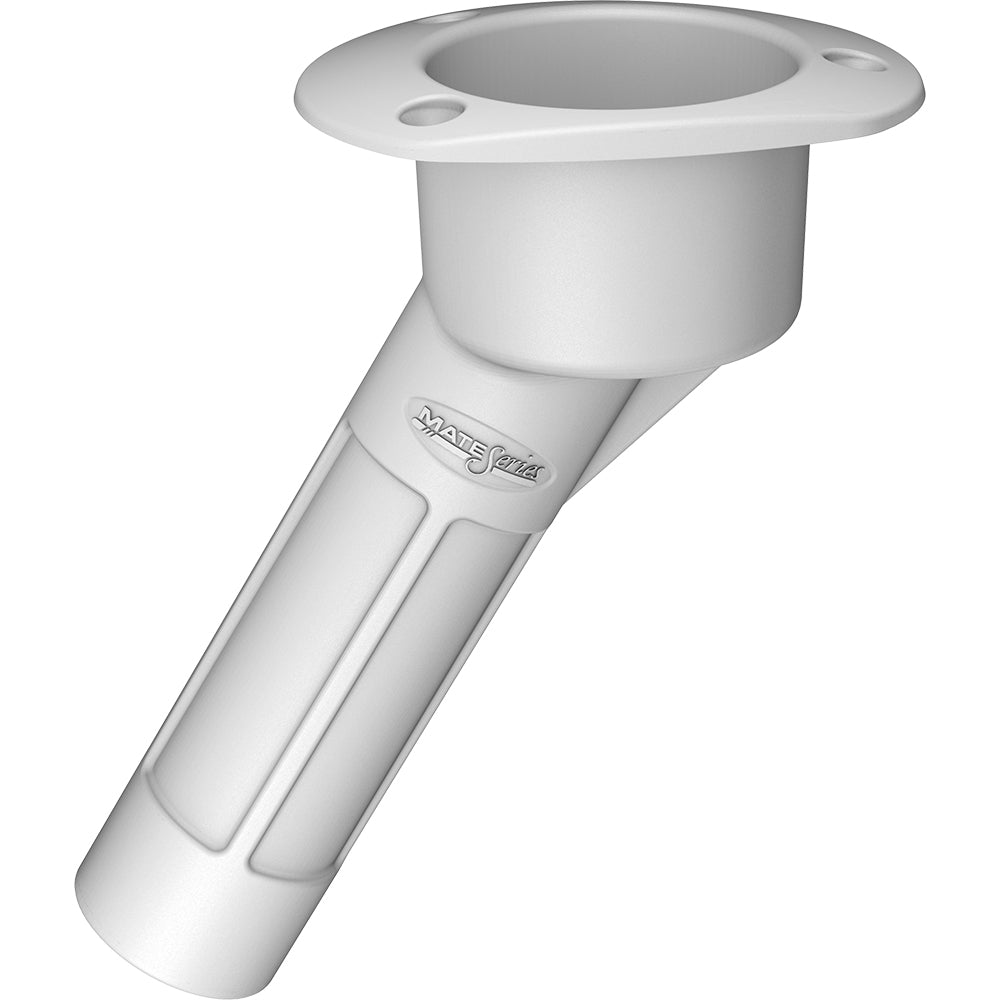 Portavasos de plástico Mate Series para 30 varillas - Abierto - Tapa ovalada - Blanco [P2030W]