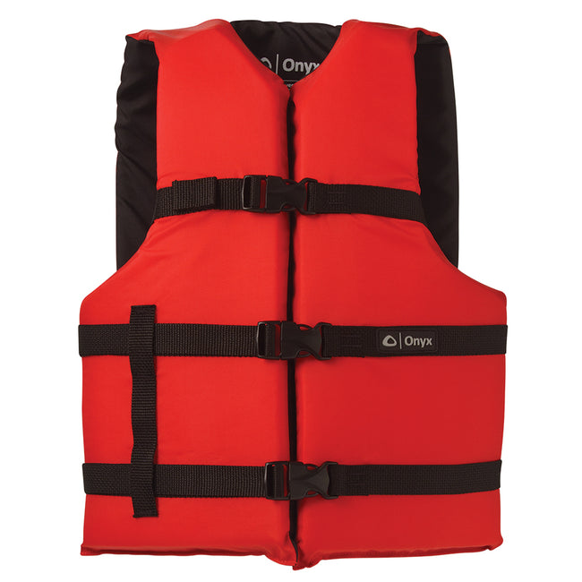 Chaleco salvavidas de nailon Onyx de uso general - Adulto universal - Rojo [103000-100-004-12]