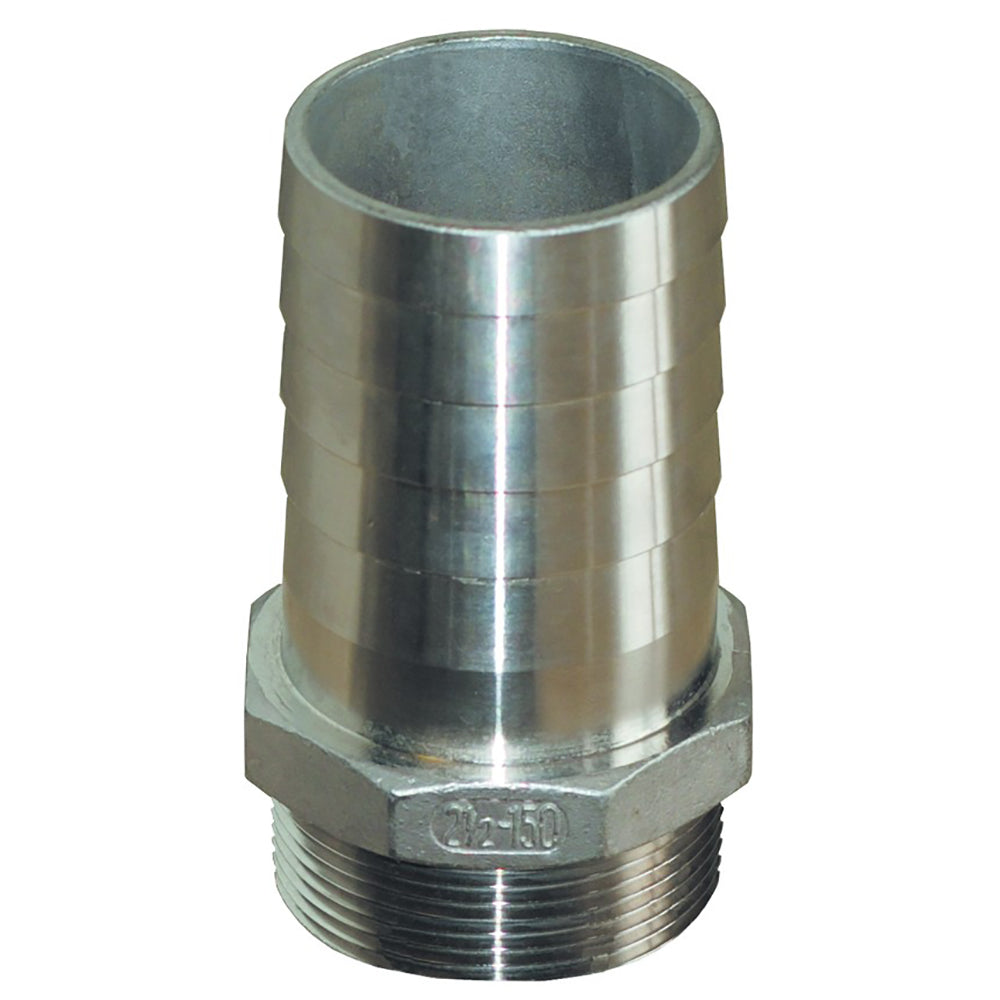 Accesorio recto GROCO para tubería a manguera de acero inoxidable de 1-1/2