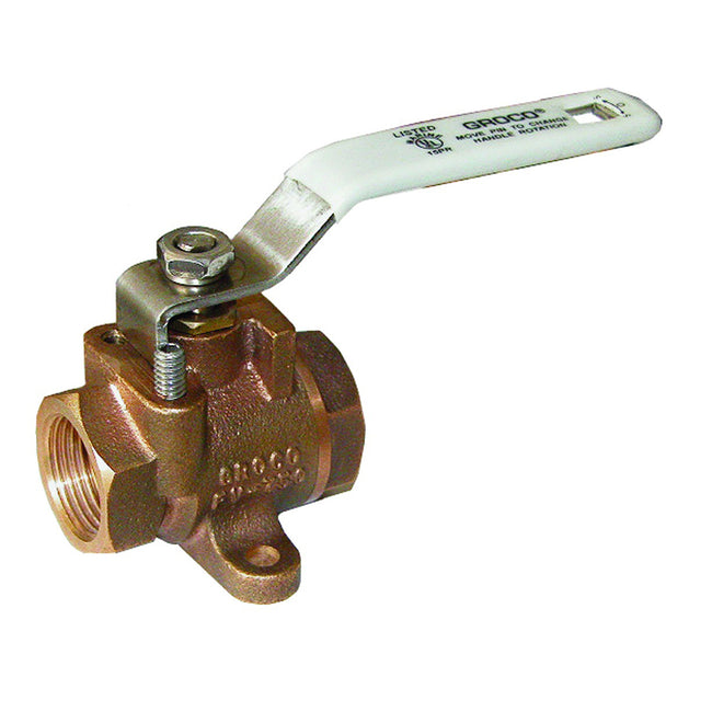Válvula de combustible en línea GROCO de bronce NPT de 3/4