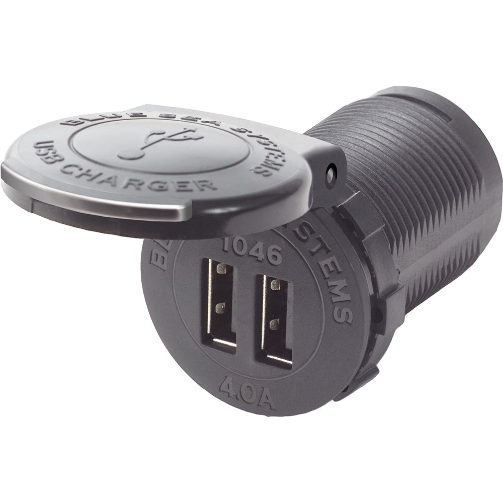 Cargador USB doble Blue Sea 1046 de 48 V con soporte para enchufe [1046]
