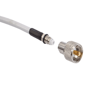 Conector PL-259-ER de rosca Shakespeare para cable con miniextremo FME de fácil enrutamiento [PL-259-ER]