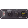 Panel de accesorios USB resistente al agua Blue Sea 4366: disyuntor, toma de 12 V, cargador USB doble y minivoltímetro [4366]