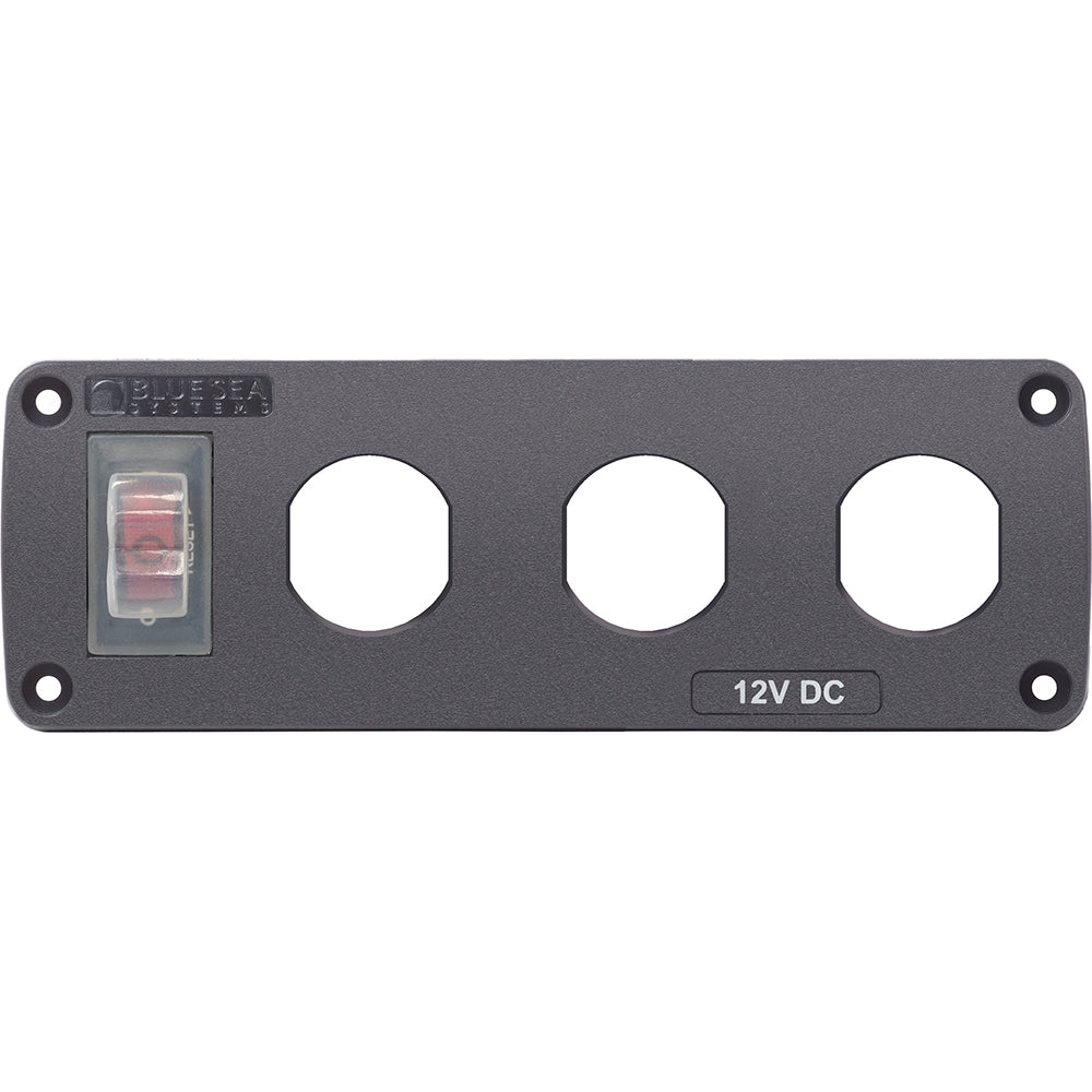 Panel de accesorios USB resistente al agua Blue Sea 4367 - Disyuntor de 15 A, 3 aberturas ciegas [4367]