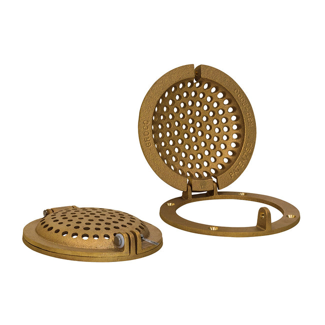 Filtro de casco redondo de bronce GROCO con puerta de acceso para pasacascos de hasta 1