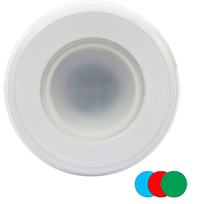 Lámpara empotrada Shadow-Caster con cambio de color, blanco, azul y rojo, regulable, con recubrimiento de polvo blanco [SCM-DL-WBR]