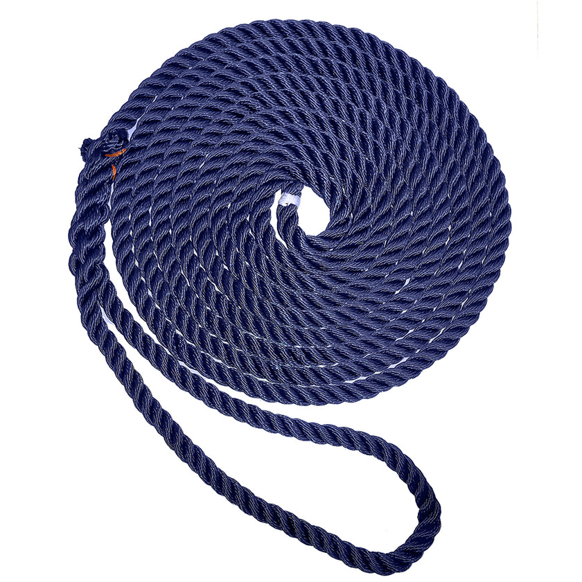 Cuerda de muelle New England Ropes Premium de 3 hebras de 9,5 mm - Azul marino - 25 [C6053-12-00025]