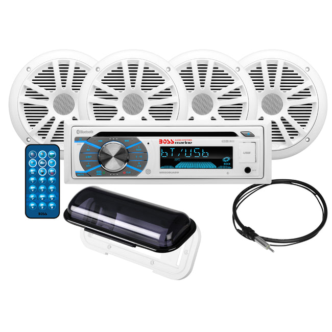 Kit de dos pares de altavoces estéreo marinos Boss Audio MCK508WB.64S de 6,5