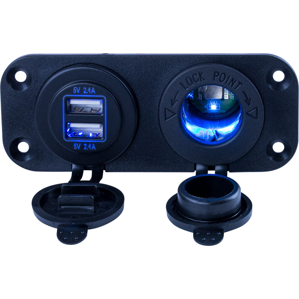 Panel de tomas de corriente USB dobles Sea-Dog [426505-1]