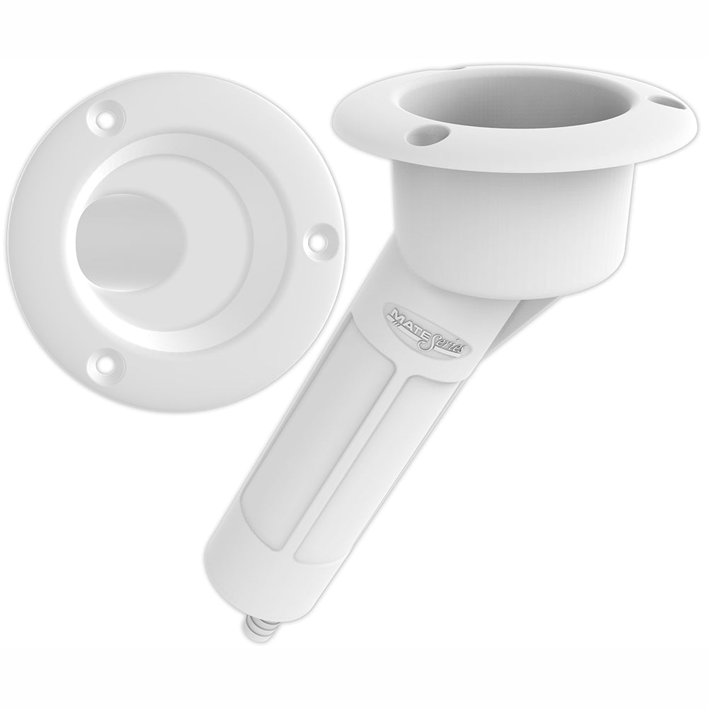 Portavasos de plástico Mate Series para 30 vasos - Drenaje - Tapa redonda - Blanco [P1030DW]