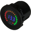 Medidor de voltaje redondo Sea-Dog CC - 5 V-15 V con dial arcoíris [421617-1]