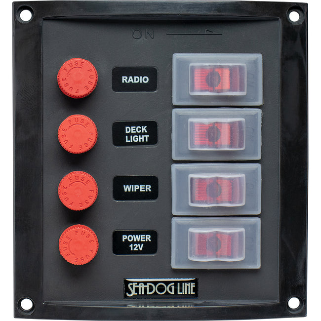 Panel de interruptores vertical para protección contra salpicaduras Sea-Dog - 4 interruptores [424016-1]