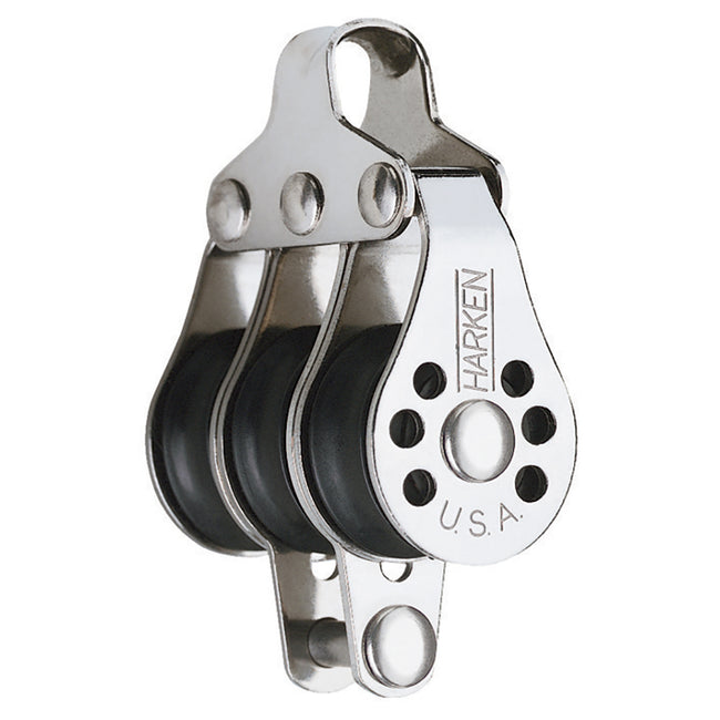 Bloque triple micro Harken de 22 mm con arraigo [229]