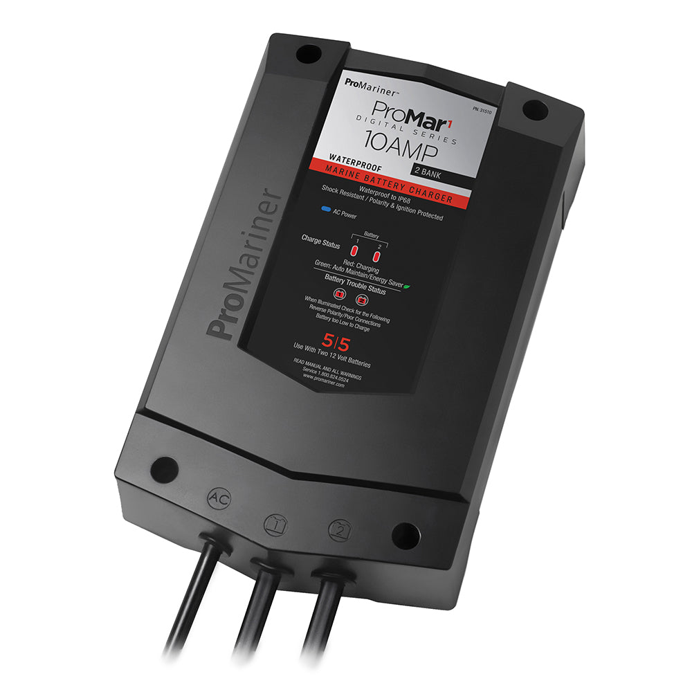Cargador digital ProMariner ProMar1 DS de 10 amperios y 2 baterías [31510]