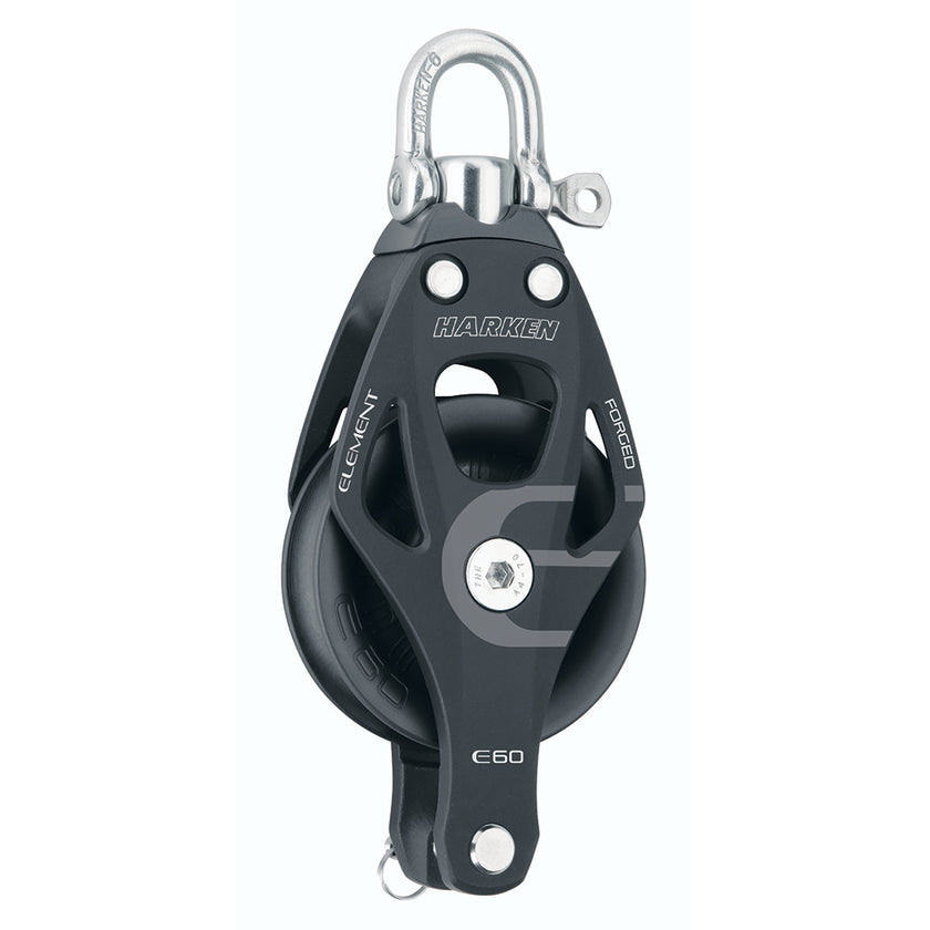 Bloque de elemento único de aluminio Harken de 60 mm con anclaje giratorio [6261]
