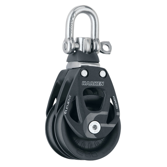 Bloque de elemento doble de aluminio Harken de 60 mm con eslabón giratorio [6269]