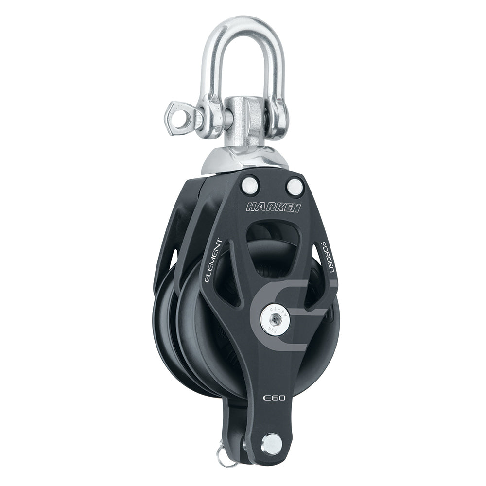 Bloque de elementos dobles de aluminio Harken de 60 mm con arraigo giratorio [6270]