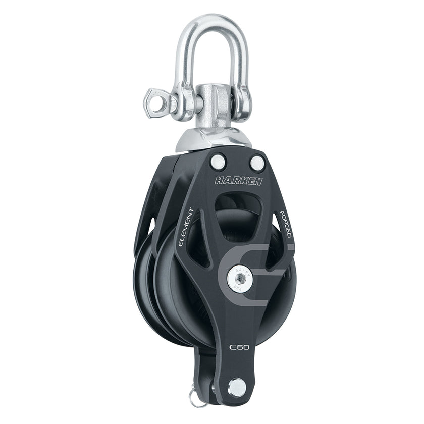 Bloque de elementos dobles de aluminio Harken de 60 mm con arraigo giratorio [6270]