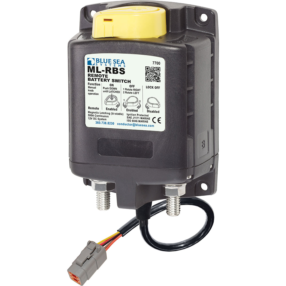 Solenoide Blue Sea 7700100 ML de 12 V y 500 A con control manual, conector alemán [7700100]