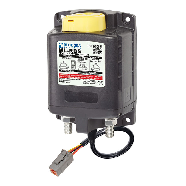Interruptor de batería remoto Blue Sea 7713100 ML-RBS con control manual y liberación automática, conector alemán - 12 V [7713100]