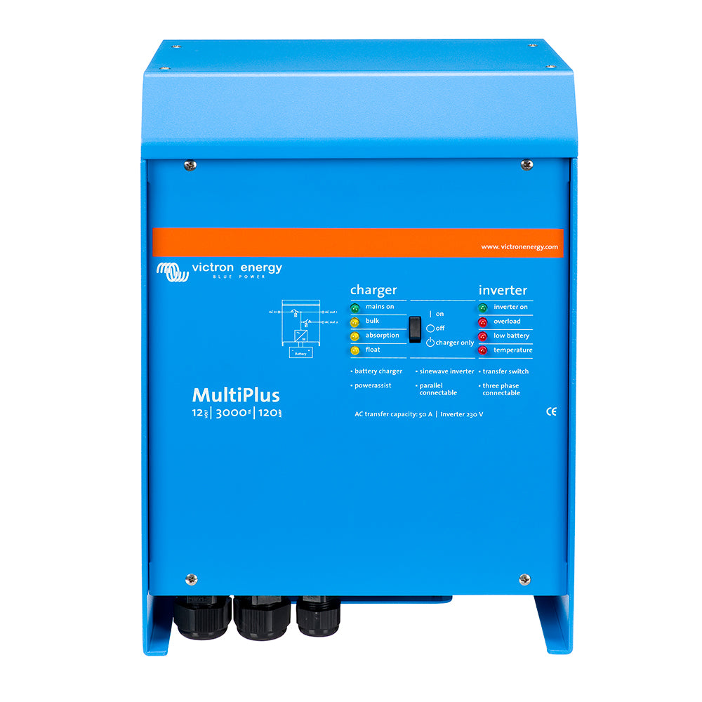 Inversor/cargador Victron MultiPlus de 12 V CC, 3000 VA, 120 V CA con cargador de 120 A, interruptor de transferencia de 50 A, homologado por UL [PMP122301102]