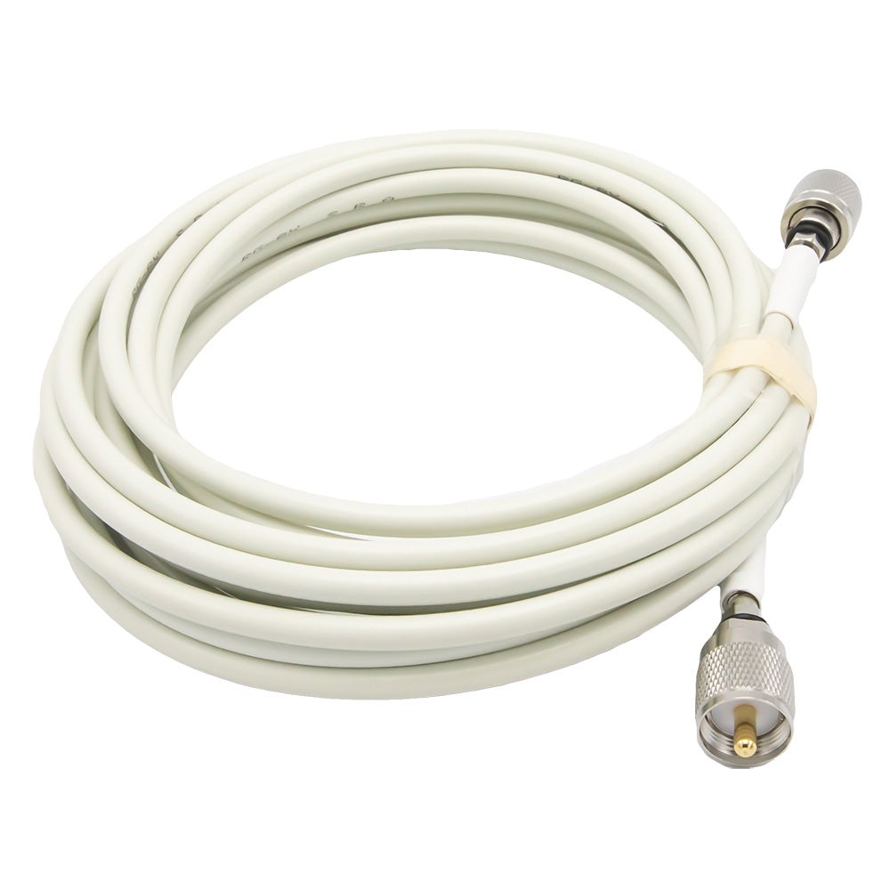 Kit de 20 cables Shakespeare para antenas VHF/AIS de Fase III - 2 cables PL259S RG-8X atornillables con miniextremos FME incluidos [PIII-20-ER]