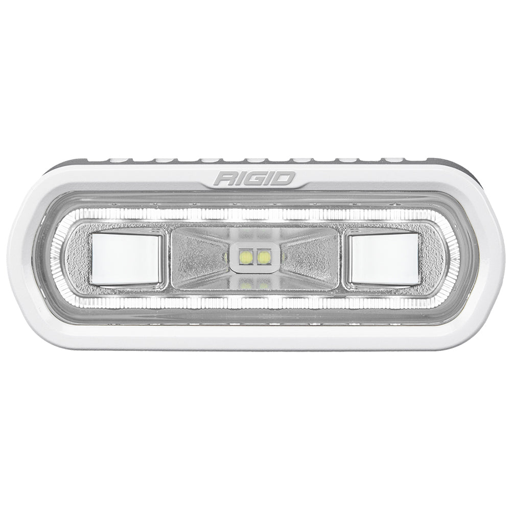 Luz de esparcidor marina RIGID Industries serie SR-L - Montaje en superficie blanco - Luz blanca con halo blanco [51100]