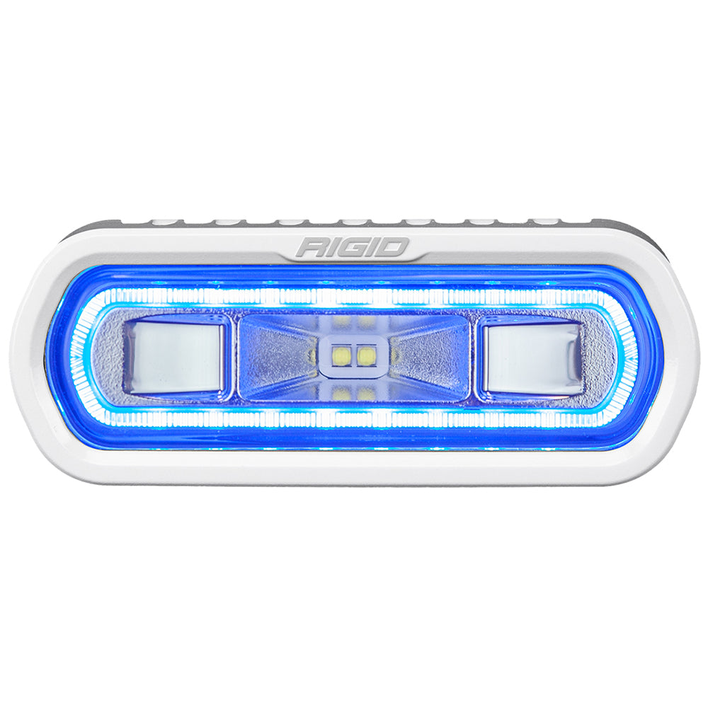 Luz de esparcidor marina RIGID Industries serie SR-L - Montaje en superficie blanco - Luz blanca con halo azul [51101]