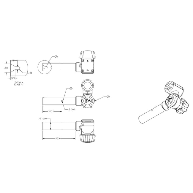 TACO ShadeFin - Soporte de tubo con abrazadera ajustable [T10-3000-7]