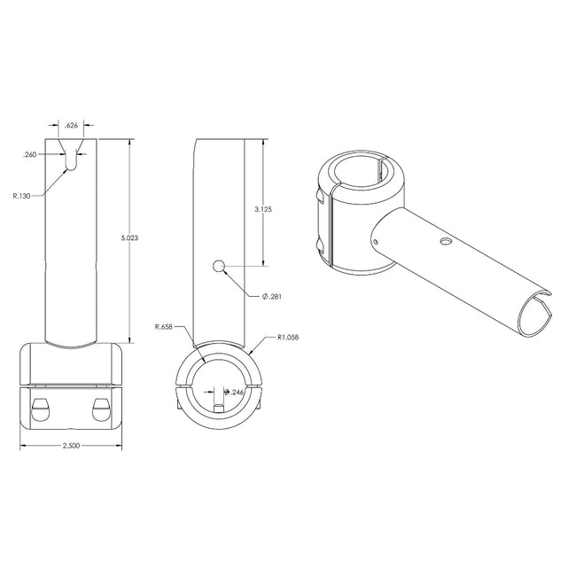Soporte fijo con abrazadera para ShadeFin de TACO [T10-3000-11]