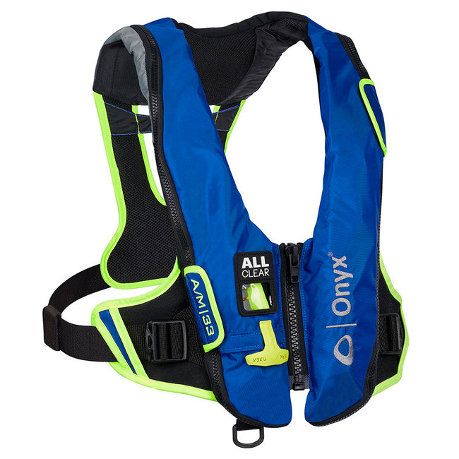Chaleco salvavidas inflable Onyx Impulse A/M-33, automático/manual, transparente, azul [132800-500-004-21]